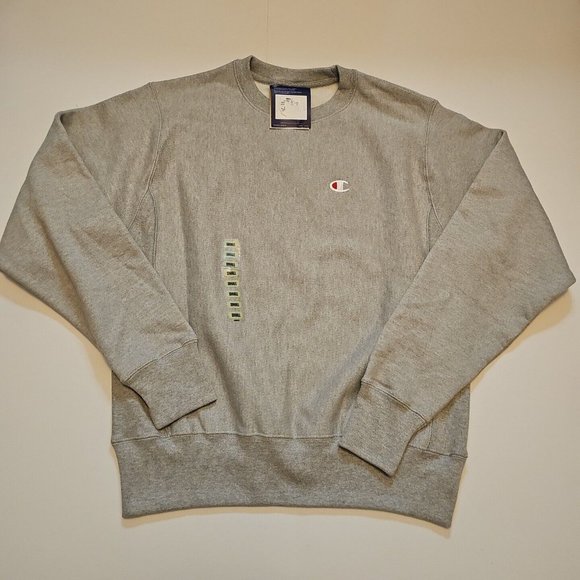 NWT Champion Fleece Sweatshirt Reverse Weave Crewneck Gray Small New With Tags - Picture 1 of 8